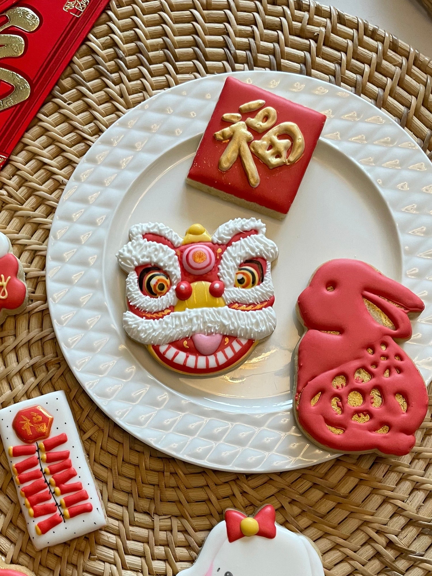 Chinese new year lion sugar cookies